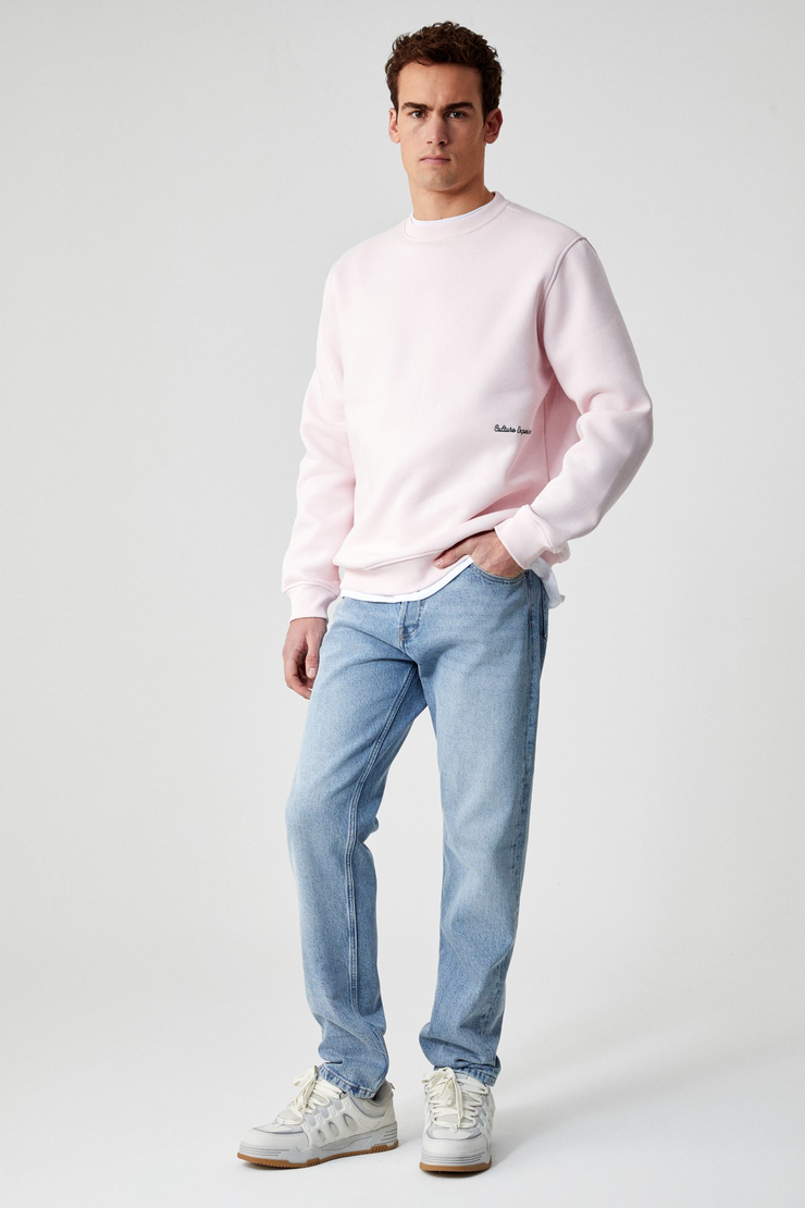 DANE Erkek Organik Kumaşlı Yumuşacık Pembe Sweatshirt
