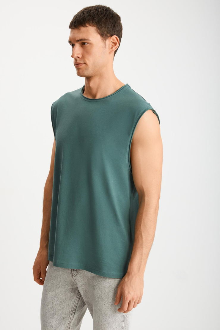 DANTE  Oversize Petrol Yeşili Tekli T-Shirt