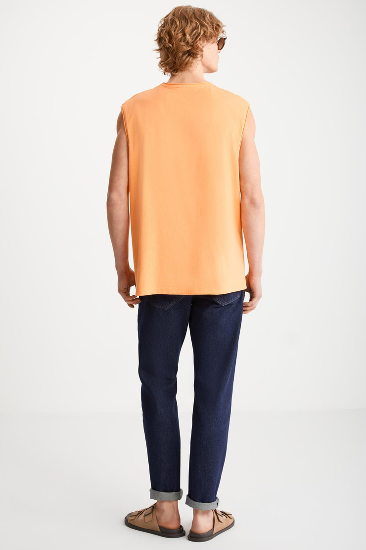 DANTE  Oversize Turuncu Tekli T-Shirt