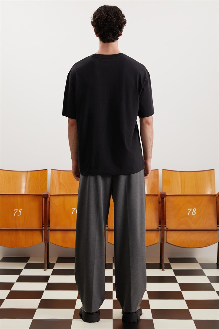 DARELL Örme Relaxed Siyah  T-Shirt
