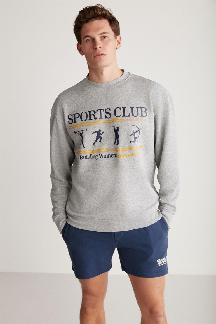 DARIAN Örme Relaxed Grimelanj Tekli Sweatshirt