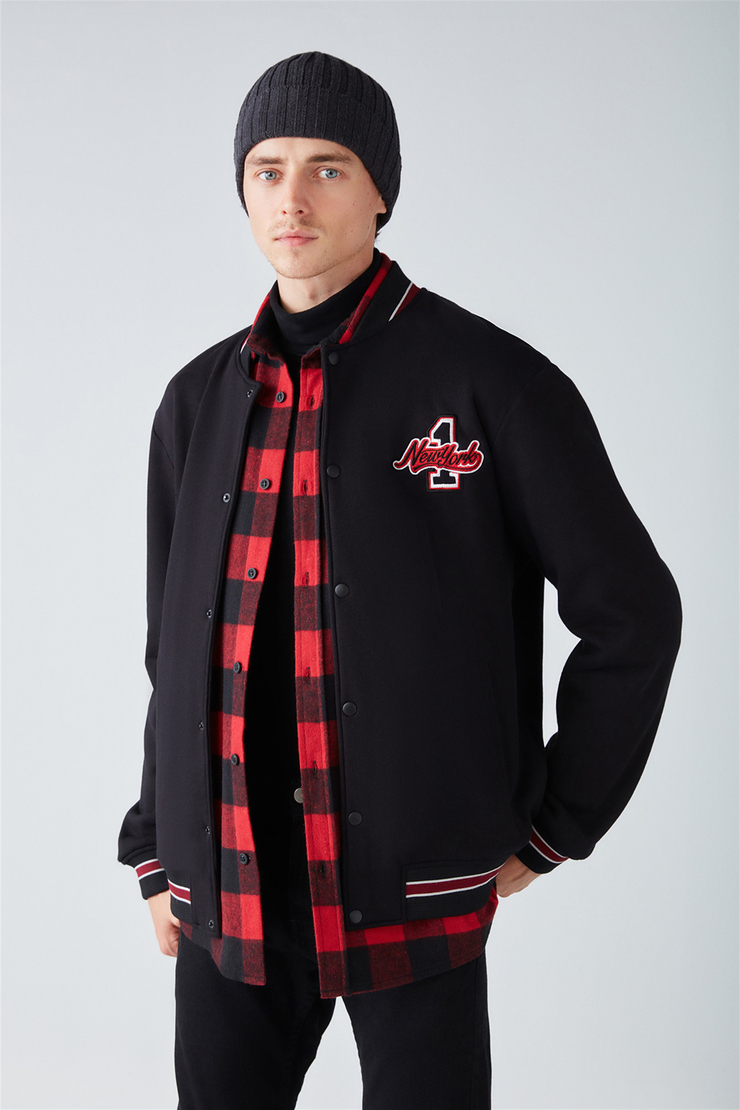 DARIO Örme Oversize Siyah  Sweatshirt