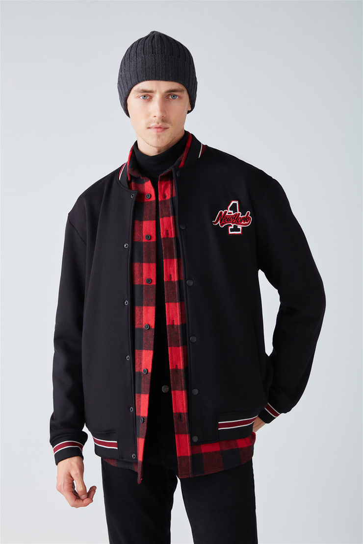 DARIO Örme Oversize Siyah  Sweatshirt