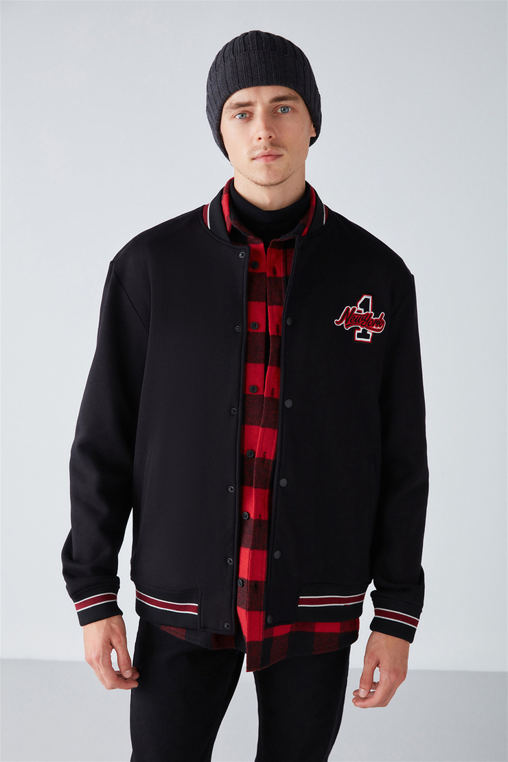 DARIO Örme Oversize Siyah  Sweatshirt
