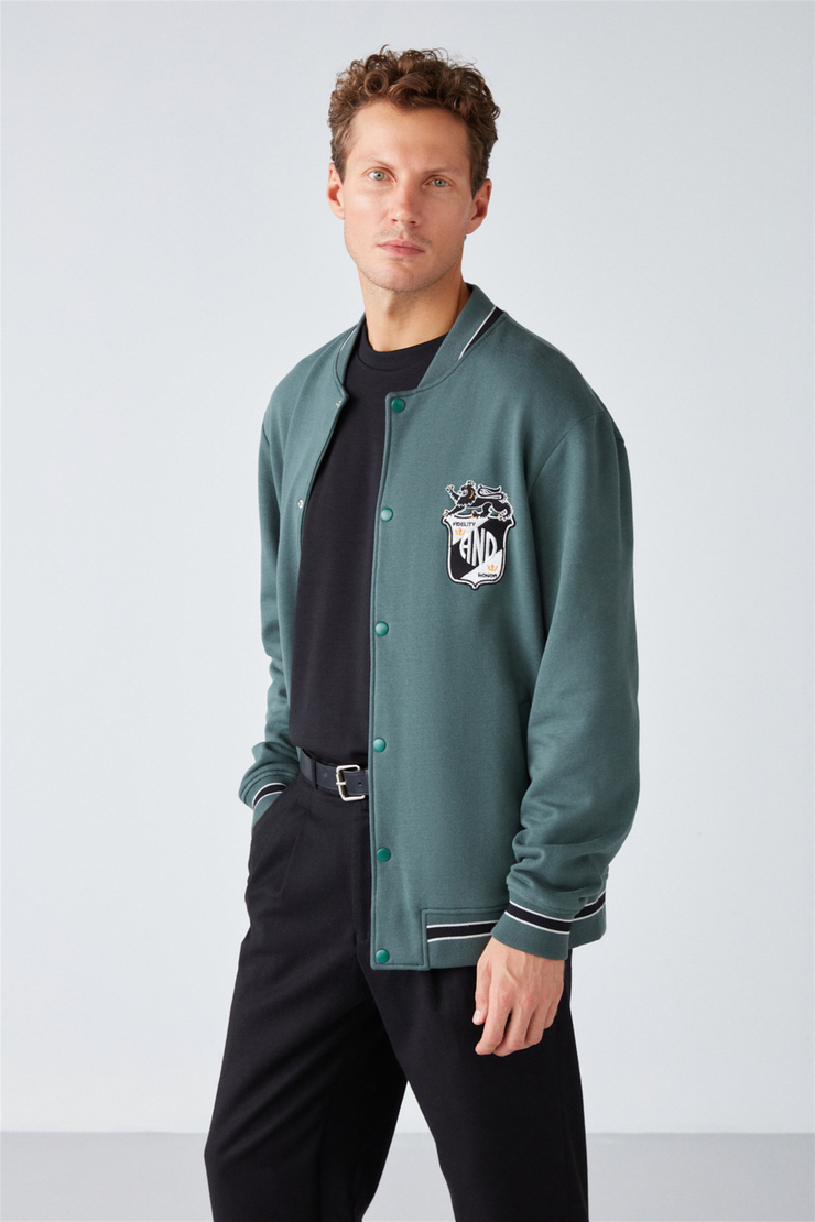 DARIO Örme Oversize Yeşil  Sweatshirt