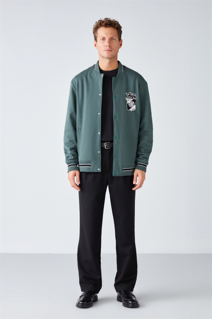 DARIO Örme Oversize Yeşil  Sweatshirt