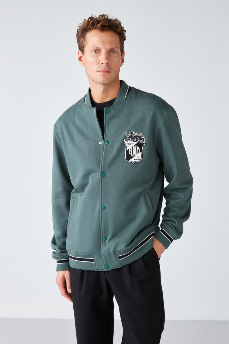 DARIO Örme Oversize Yeşil  Sweatshirt
