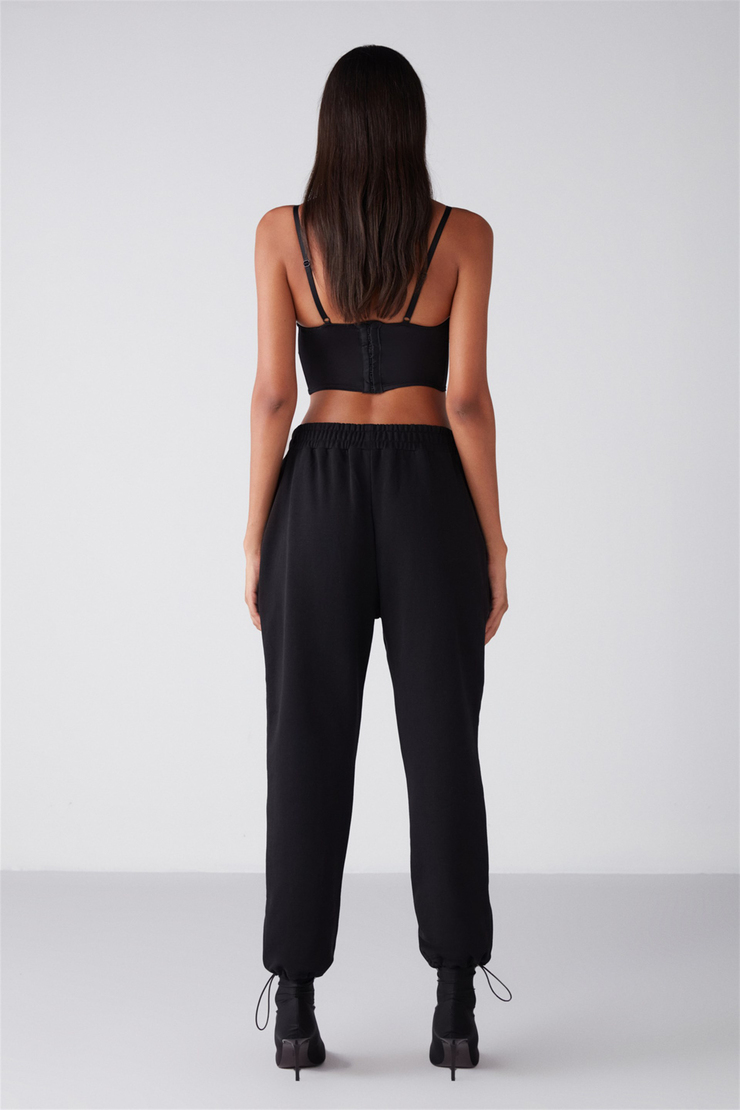 DASHA Örme Loose Jogger Siyah  Eşofman Altı