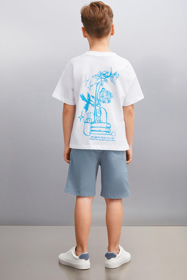 DAVY  Relaxed Beyaz Tekli T-Shirt