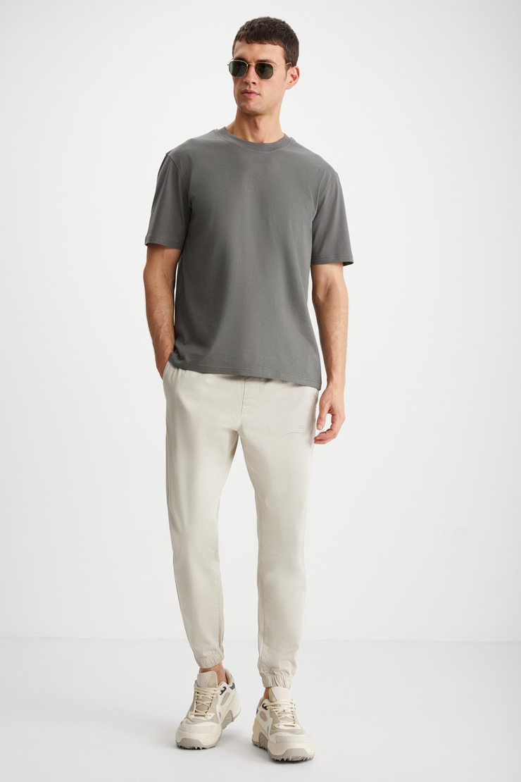 DAXTON Basic Regular Gri - Beyaz 2'li T-Shirt
