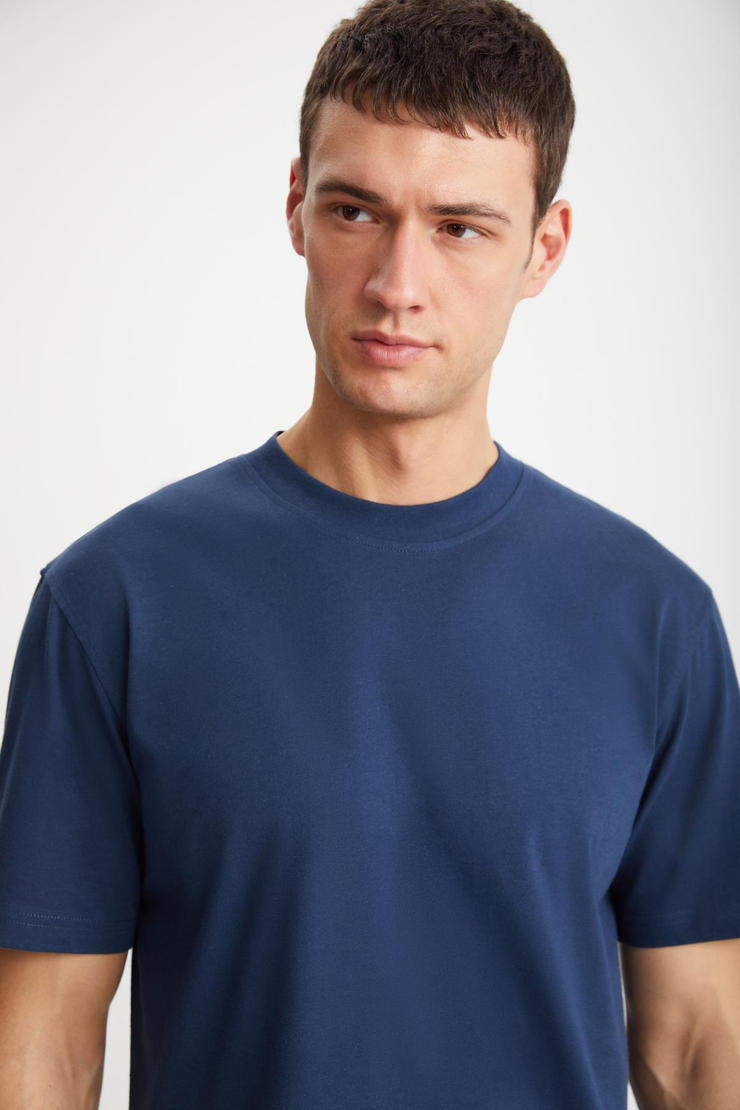 DAXTON Basic Regular Lacivert - Beyaz 2'li T-Shirt