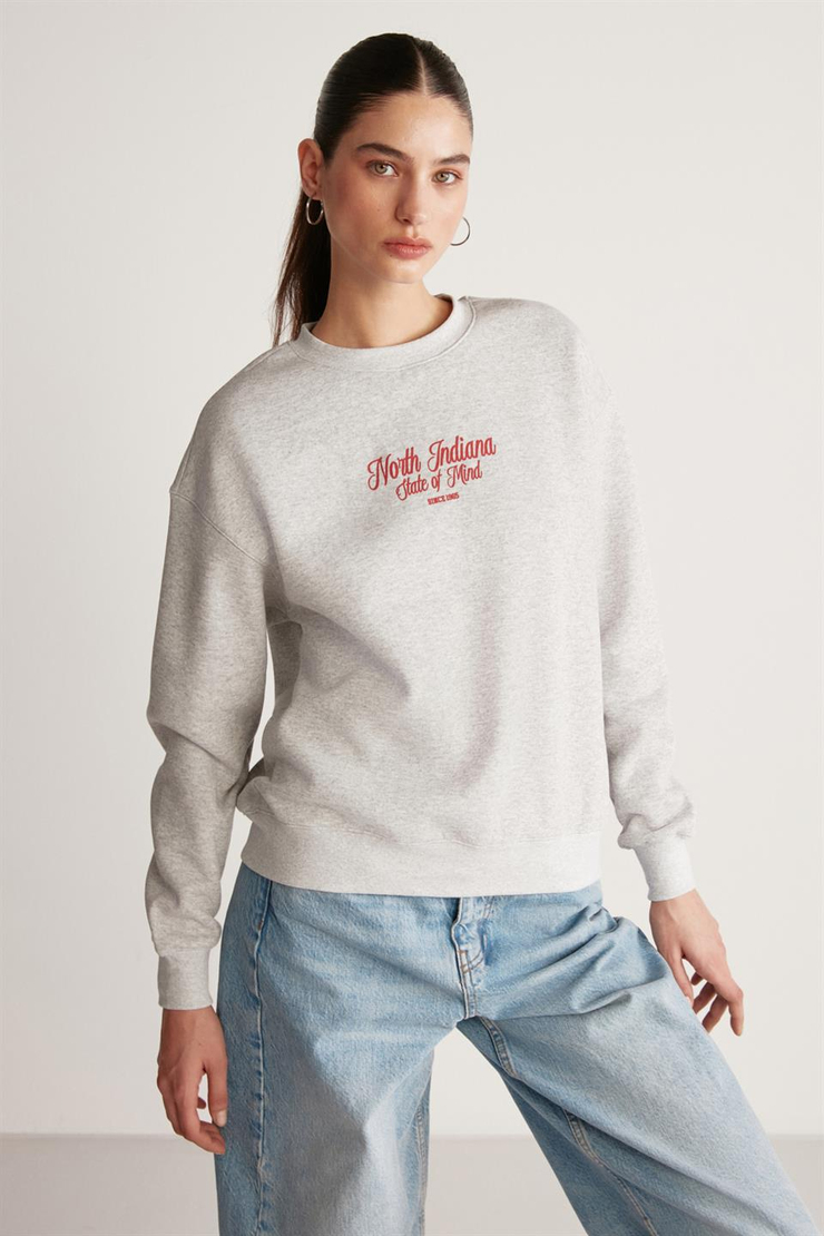 DEBRA Örme Oversize Grimelanj  Sweatshirt