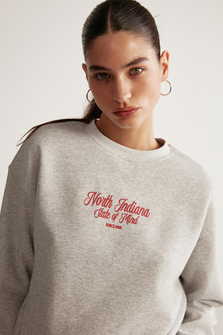 DEBRA Örme Oversize Grimelanj  Sweatshirt