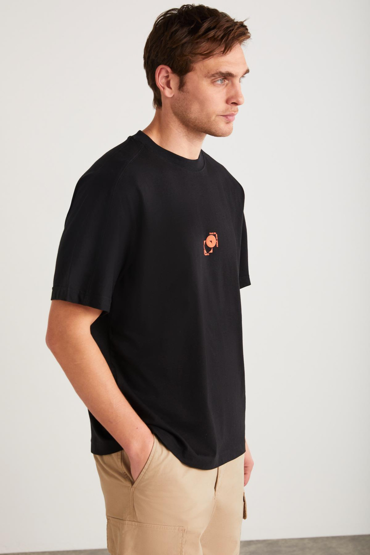 DENVER Basic Oversize Siyah Tekli T-Shirt