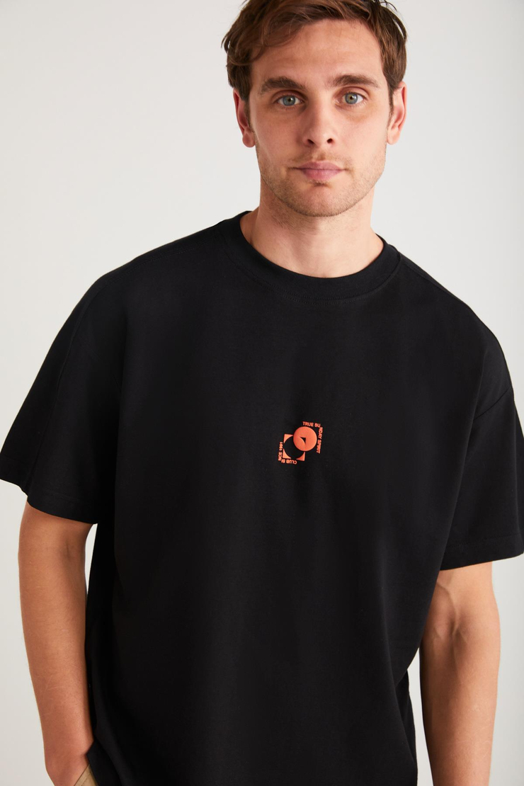 DENVER Basic Oversize Siyah Tekli T-Shirt