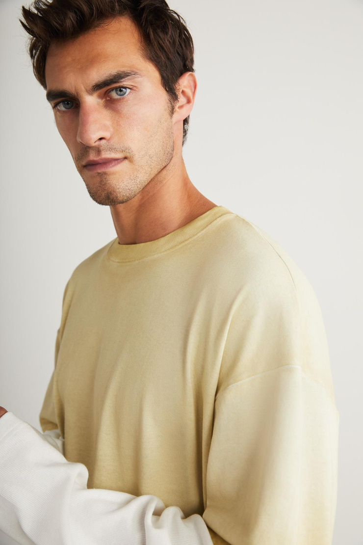 DENY Basic Oversize Açık Bej Tekli T-Shirt