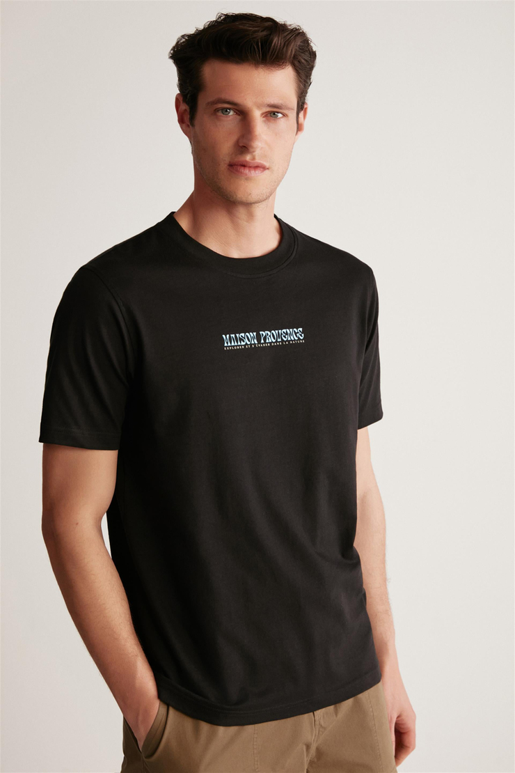 DEXTER Örme Regular Siyah Tekli T-Shirt