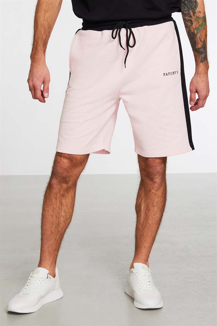 DISCONNECT Erkek Pembe Nakışlı-İşlemeli  Comfort Fit Şort&Bermuda