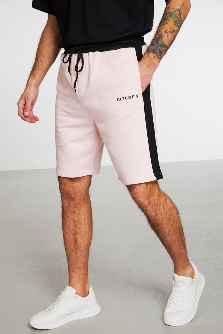 DISCONNECT Erkek Pembe Nakışlı-İşlemeli  Comfort Fit Şort&Bermuda