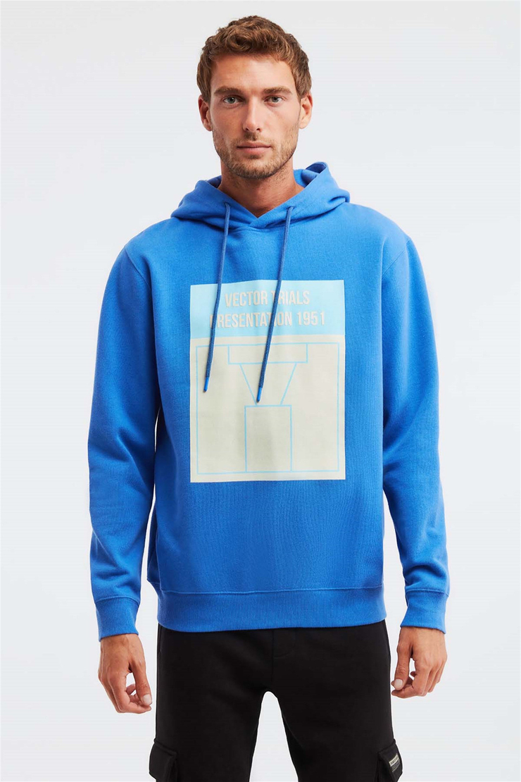DONE Örme Comfort Fit Saks Mavi  Sweatshirt