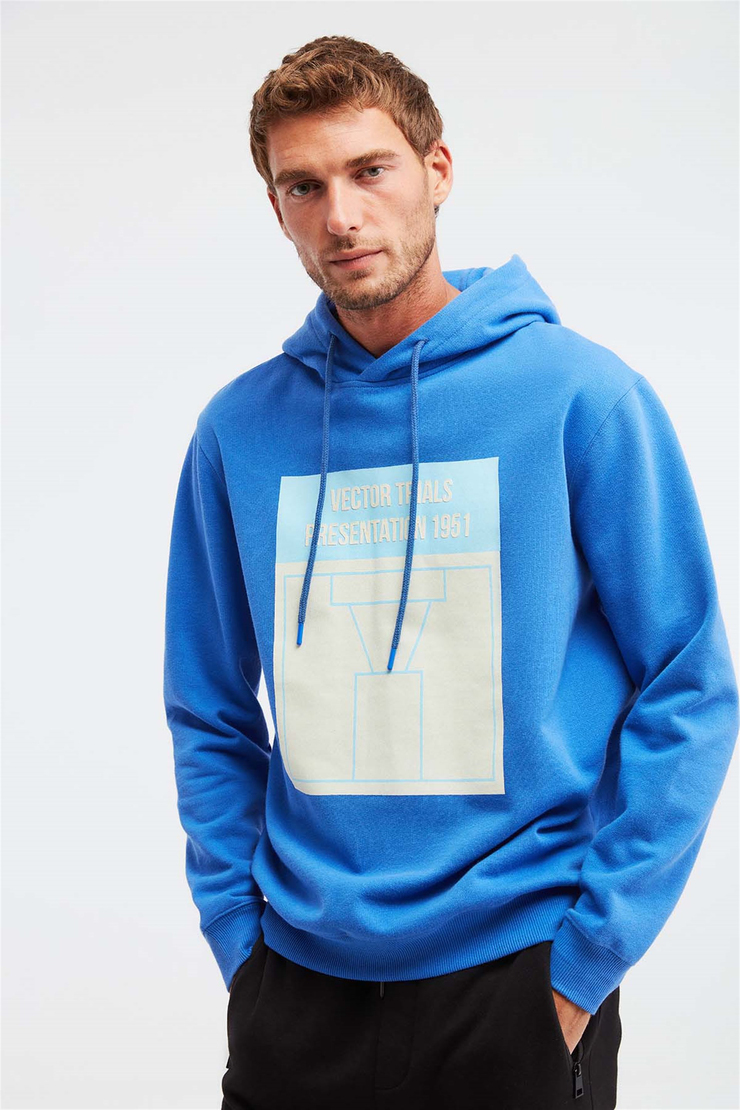 DONE Örme Comfort Fit Saks Mavi  Sweatshirt