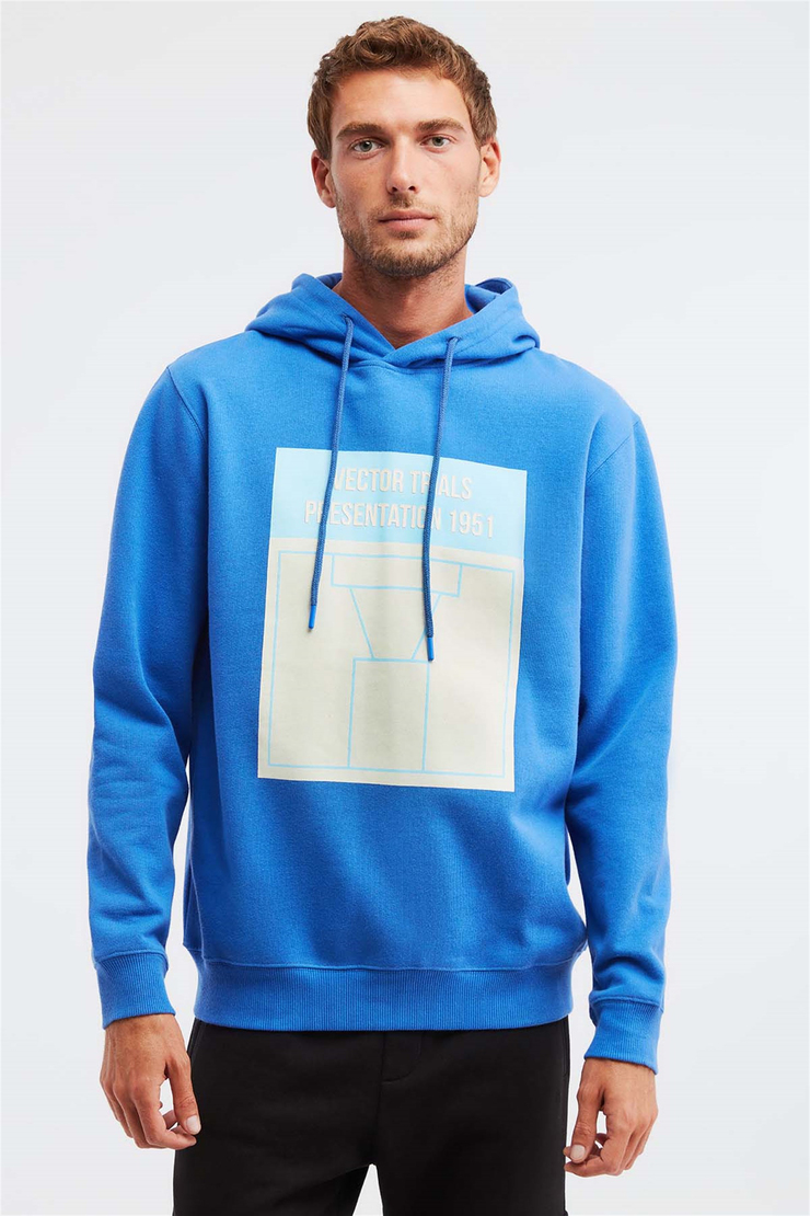 DONE Örme Comfort Fit Saks Mavi  Sweatshirt