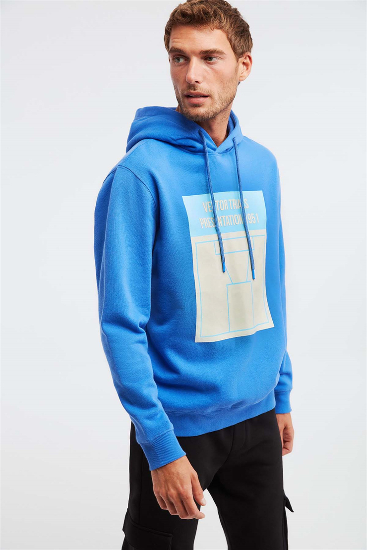 DONE Örme Comfort Fit Saks Mavi  Sweatshirt