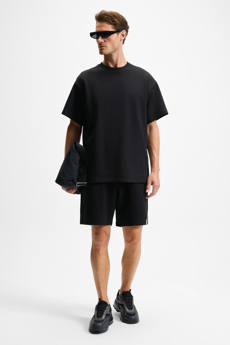 DONYEL Erkek Bisiklet Yaka Kısa Kol Regular Siyah T-Shirt