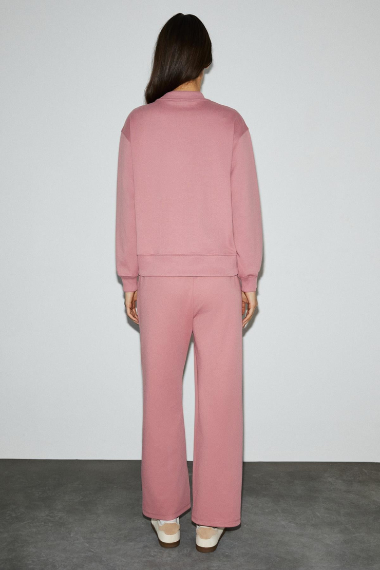DOUE Kadın Yumuşak Ve Esnek Kumaşlı Regular Fit Pembe Eşofman Takımı