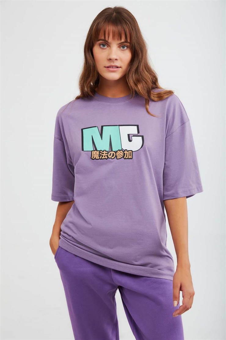 DRIFT Örme Oversize Mor  T-Shirt
