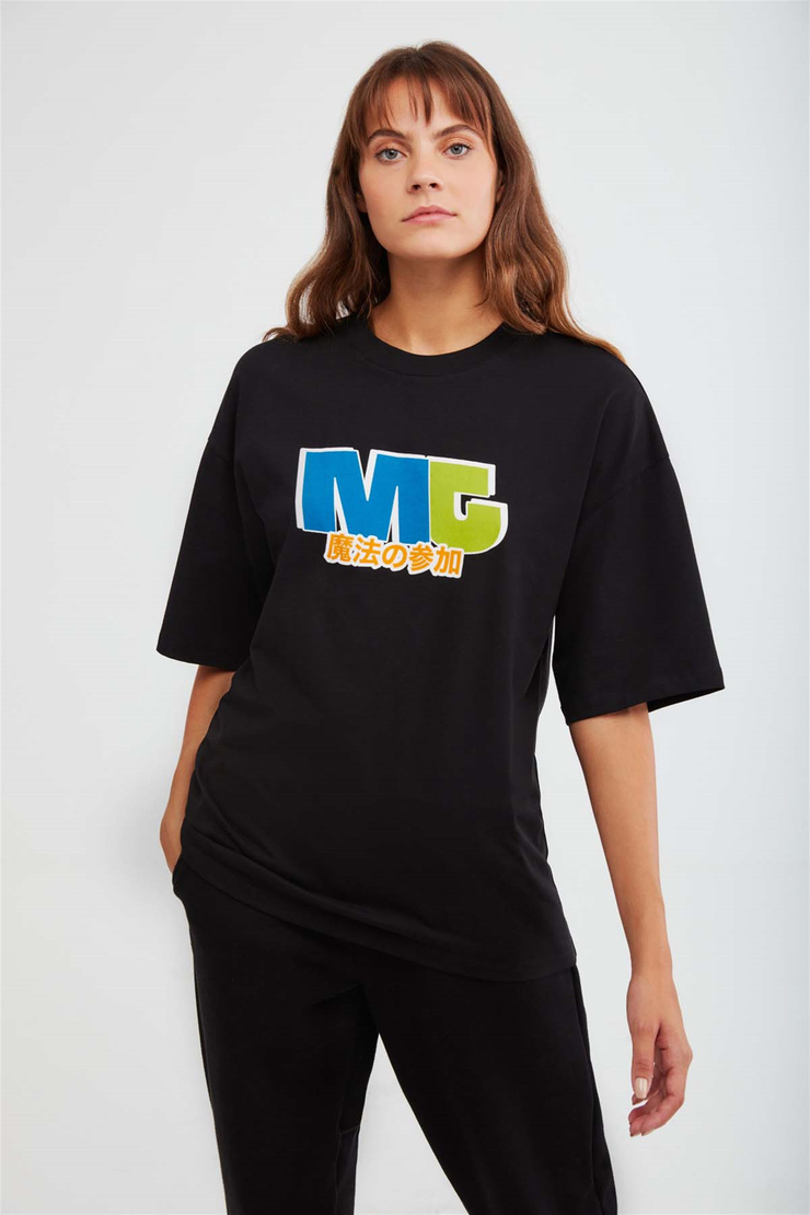 DRIFT Örme Oversize Siyah  T-Shirt