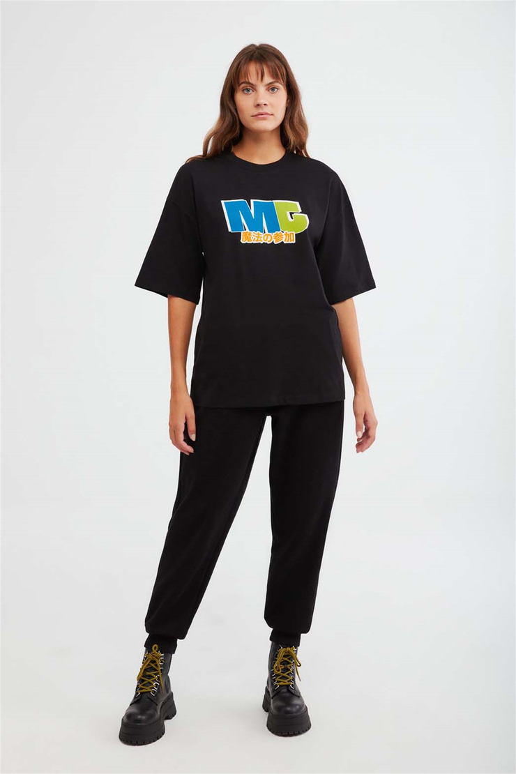 DRIFT Örme Oversize Siyah  T-Shirt