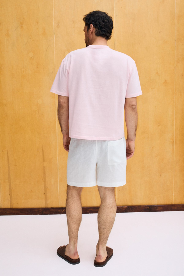 DUNNO Erkek %100 Organik Pamuk Yuvarlak Yakalı Regular Fit Pembe T-Shirt