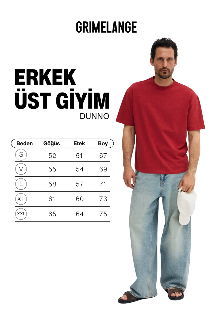DUNNO Erkek %100 Organik Pamuk Yuvarlak Yakalı Regular Fit Kırmızı T-Shirt