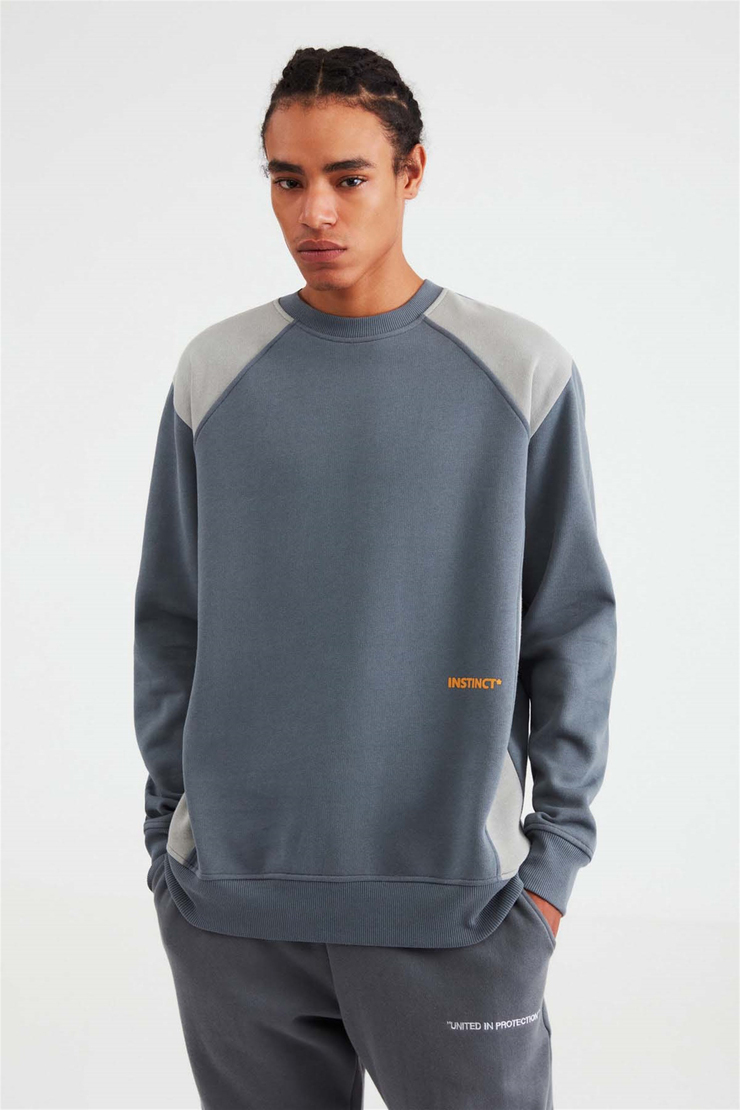 EDGES Örme Comfort Fit Açık Gri  Sweatshirt
