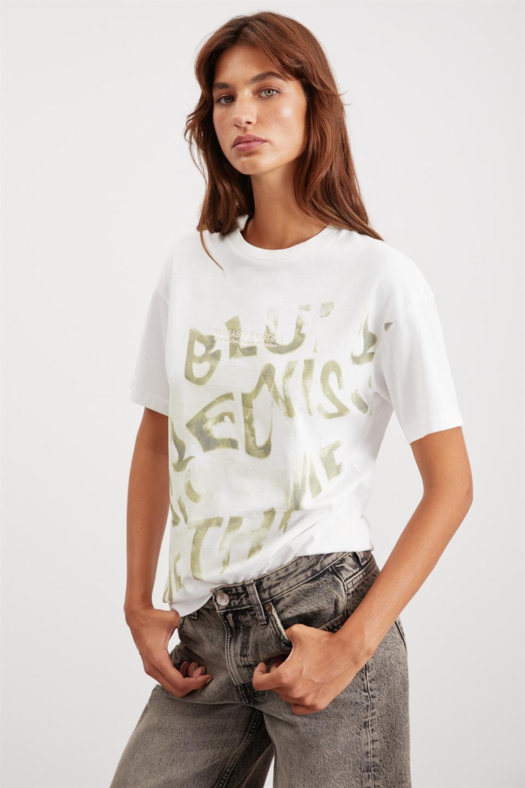 EDYTH Örme Relaxed Beyaz  T-Shirt