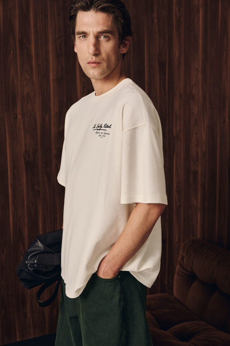 ELAN Erkek Baskılı Ve Nakışlı Ekru T-Shirt