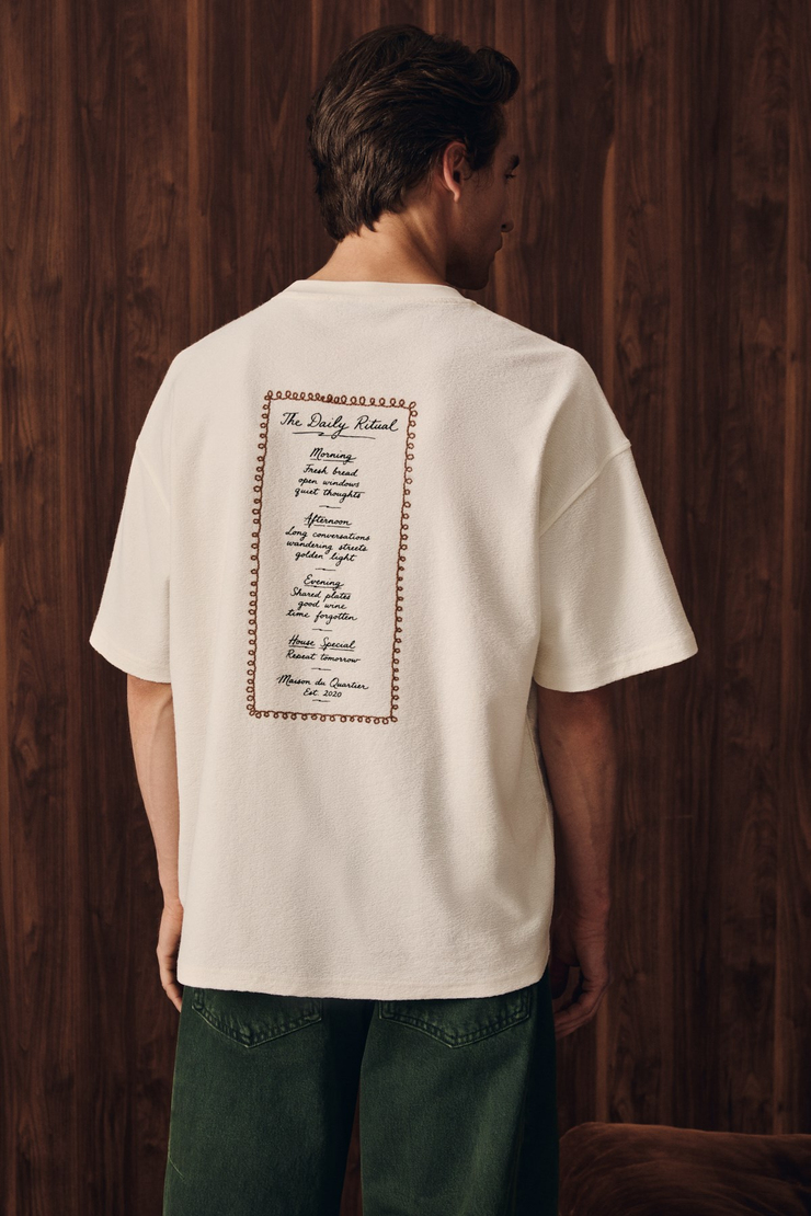 ELAN Erkek Baskılı Ve Nakışlı Ekru T-Shirt