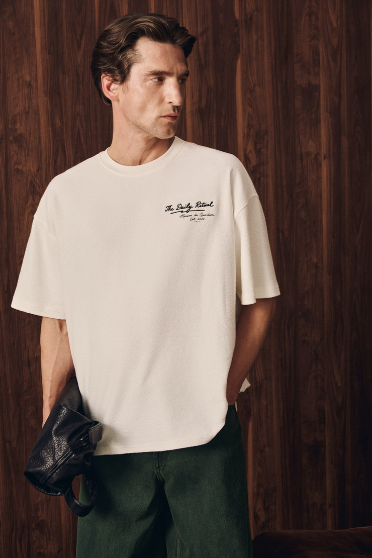 ELAN Erkek Baskılı Ve Nakışlı Ekru T-Shirt