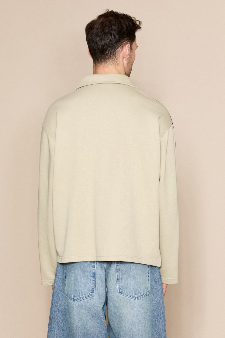 ELBRUS Erkek Baskılı Uzun Kollu Ve Şerit Detaylı Vizon - Bej Sweatshirt
