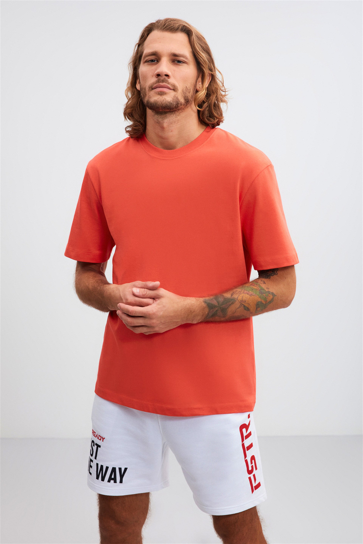 ELDON Örme Regular Fit Kırmızı  T-Shirt