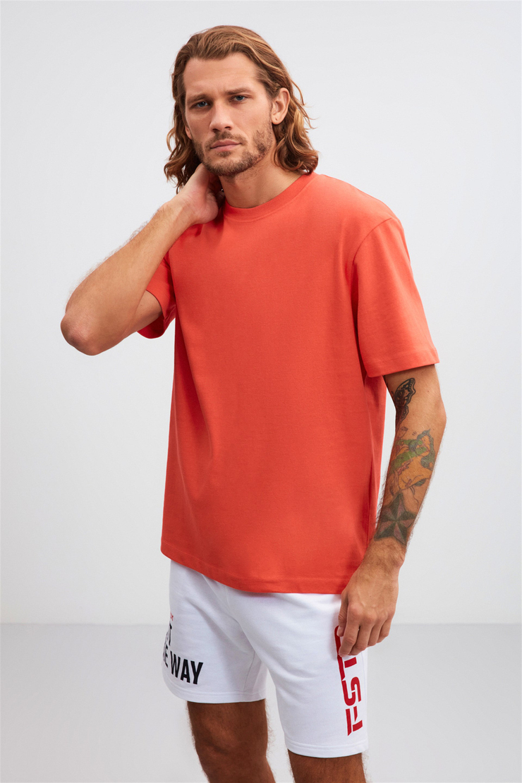 ELDON Örme Regular Fit Kırmızı  T-Shirt
