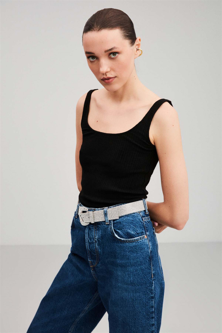 ELENA Örme Fitted Siyah  Atlet