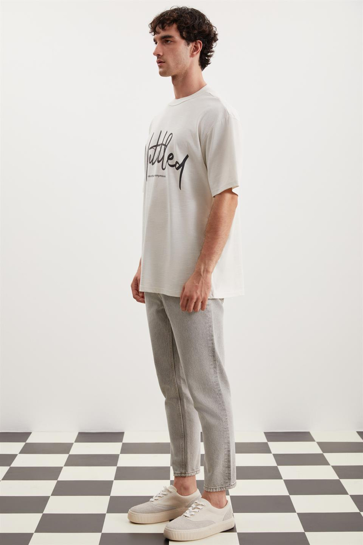 ELLİNGTON Örme Relaxed Ekru  T-Shirt