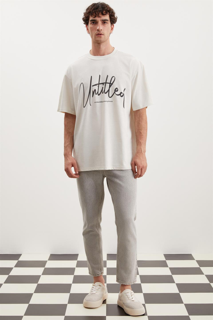 ELLİNGTON Örme Relaxed Ekru  T-Shirt