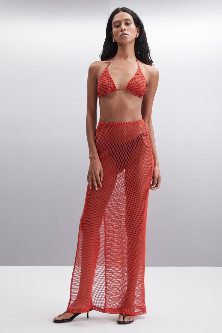 ELTHARA Basic Regular Kiremit Rengi Tekli Etek