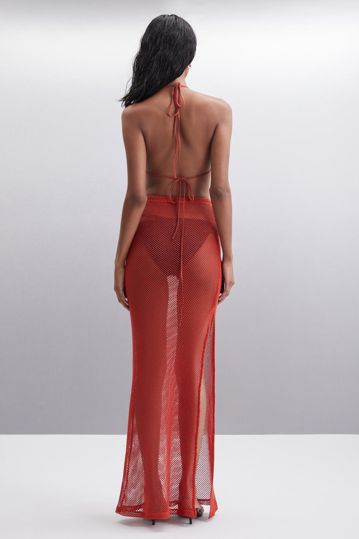 ELTHARA Basic Regular Kiremit Rengi Tekli Etek