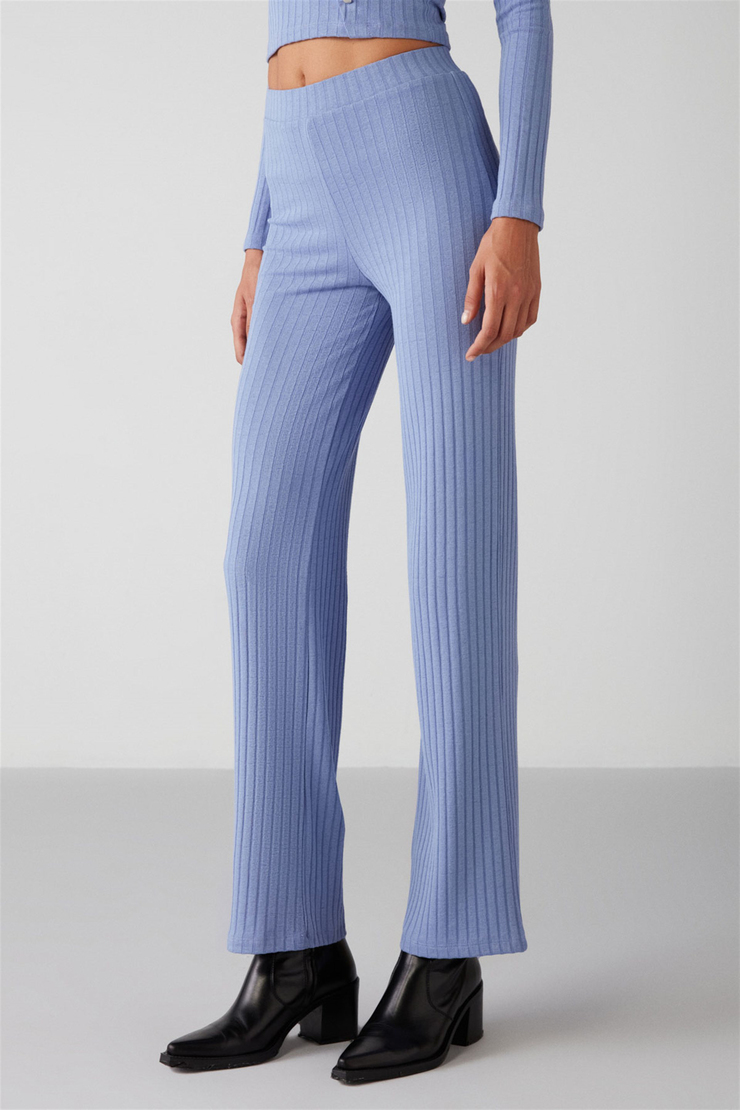 ERIKA Örme Flare Mavi  Pantolon