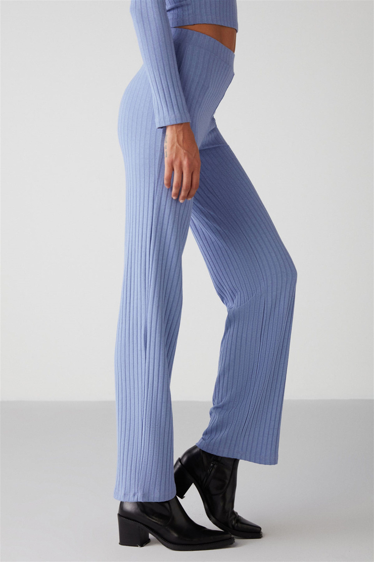 ERIKA Örme Flare Mavi  Pantolon