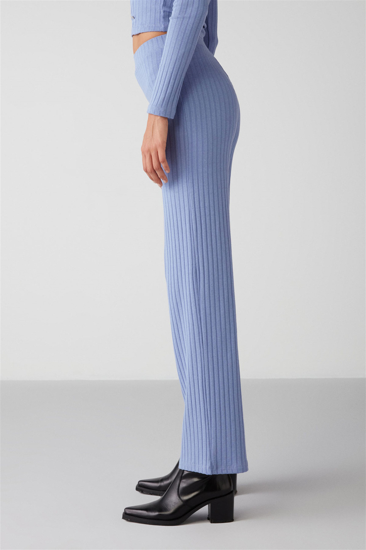 ERIKA Örme Flare Mavi  Pantolon